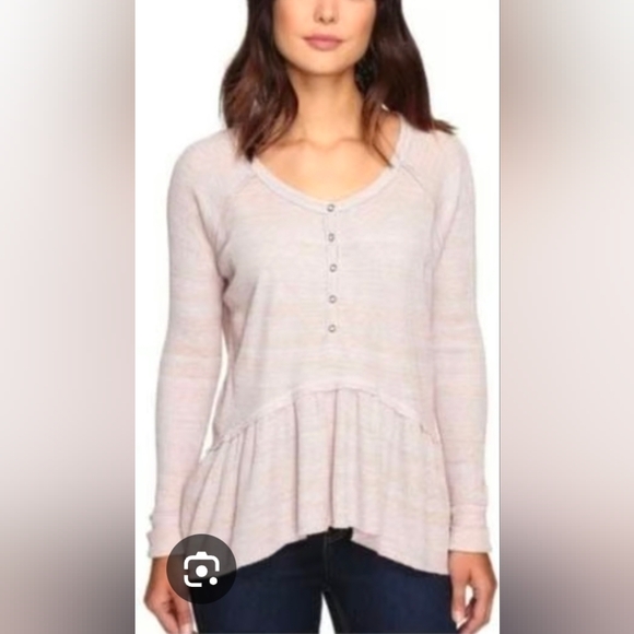 We The Free Coastline Henley Peplum Top - Picture 9 of 9